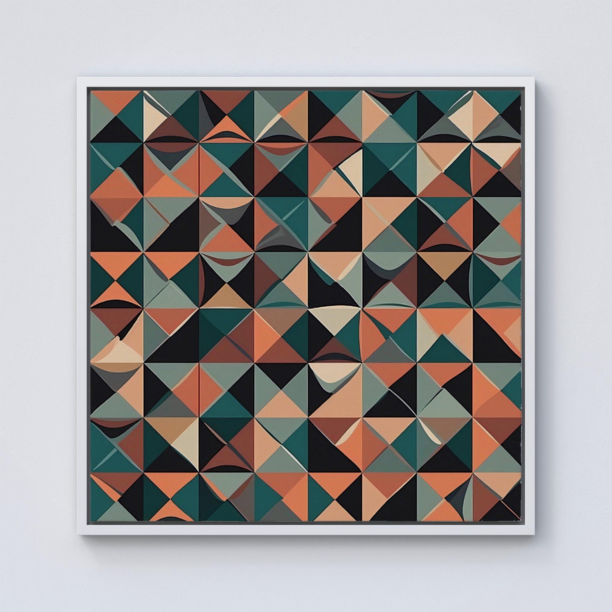 Geometric Print Pattern Framed Canvas